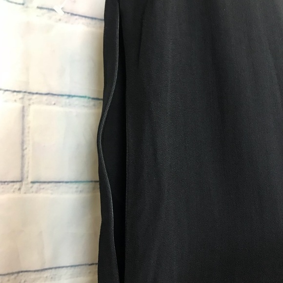 Theory Shift Sliky Trim Flare Black Dress - Picture 6 of 7